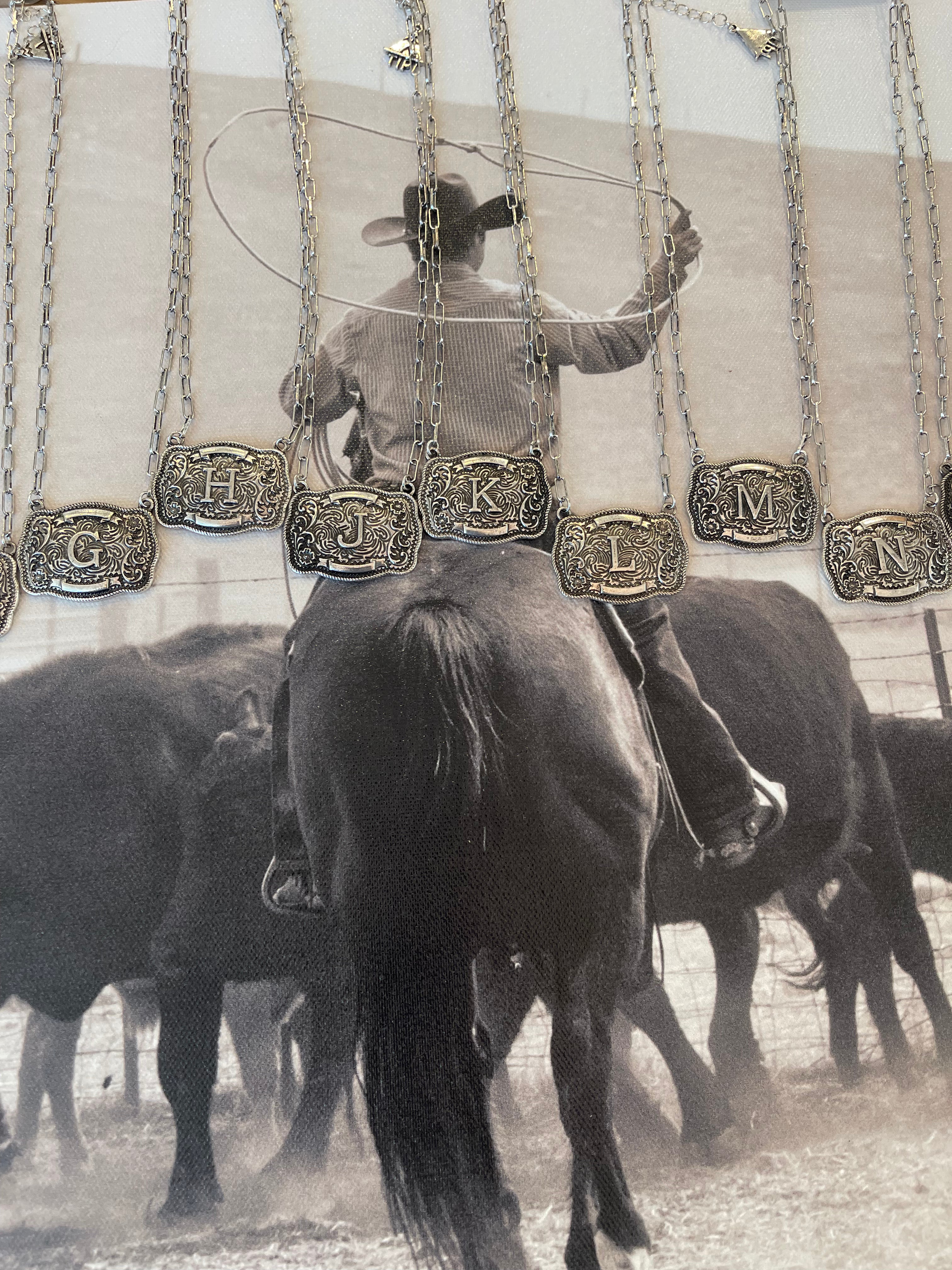 Briar Belt Buckle Initial Necklace