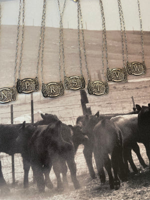 Briar Belt Buckle Initial Necklace
