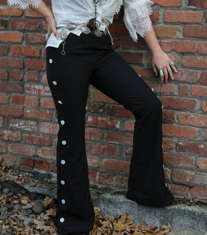 Side button flare pants