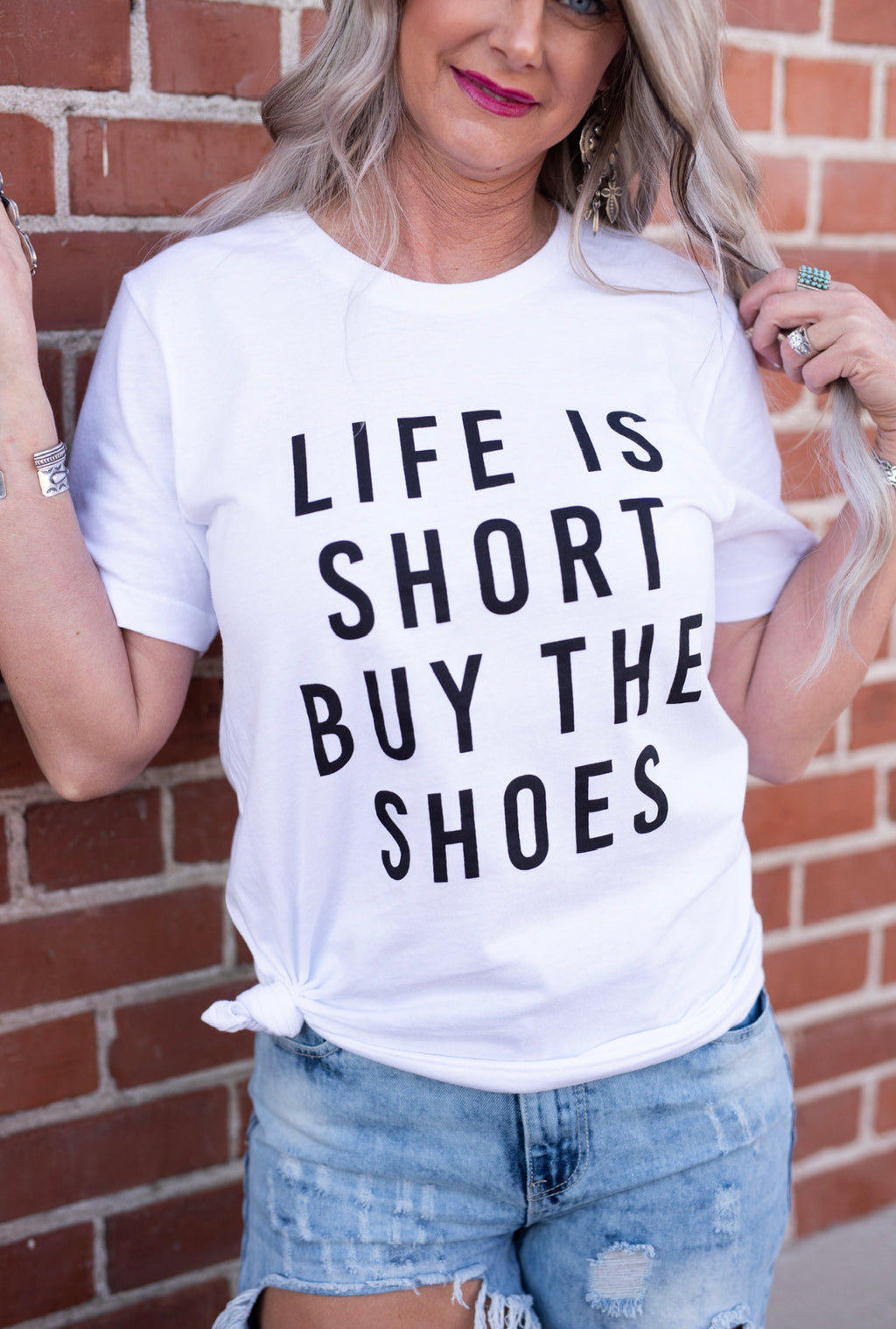 Life is Short Buy The Shoes Graphic Tee