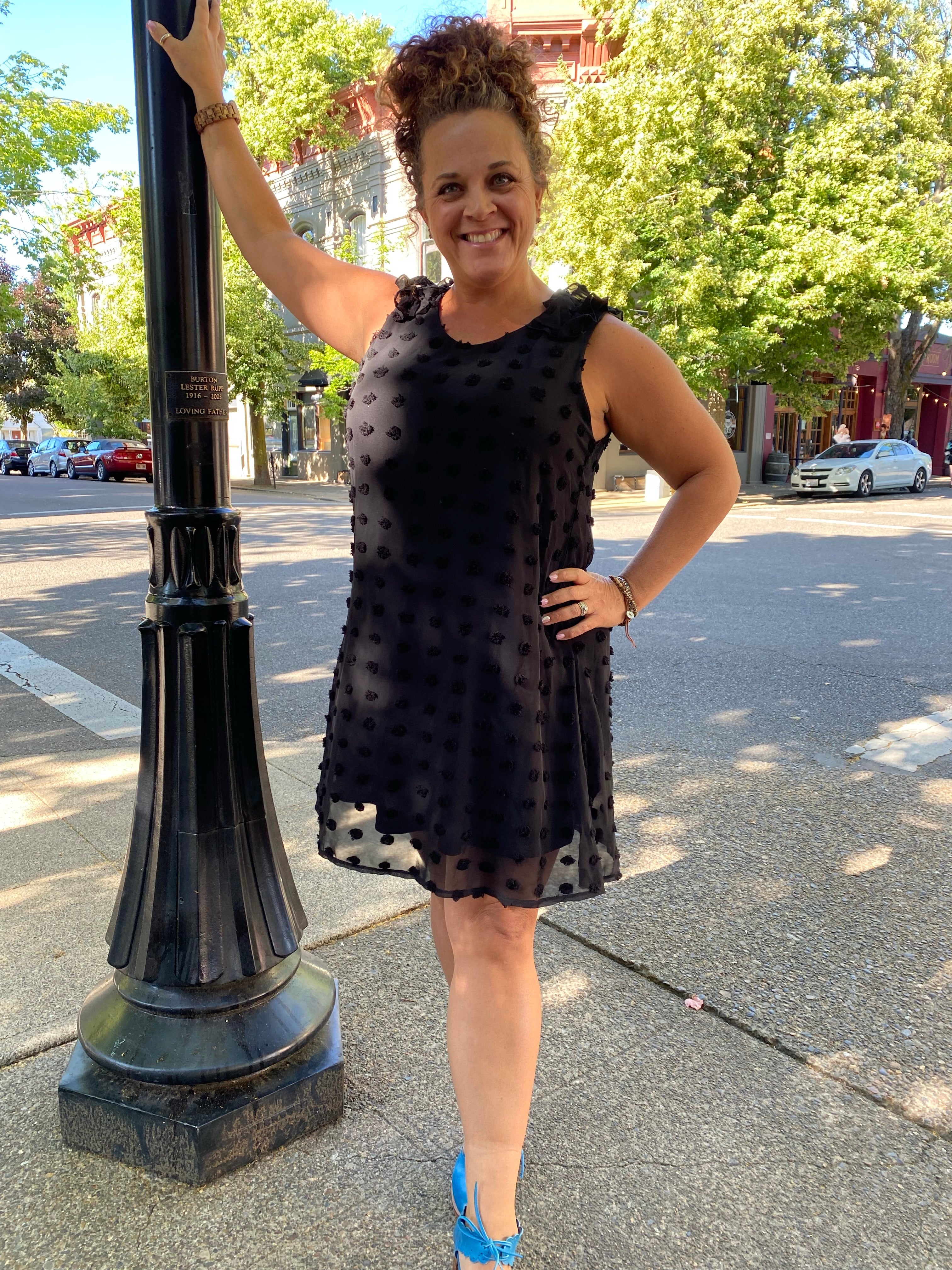 Black Swiss Dot Dress – shop sassy gals