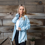 Light Denim Distressed Shirt